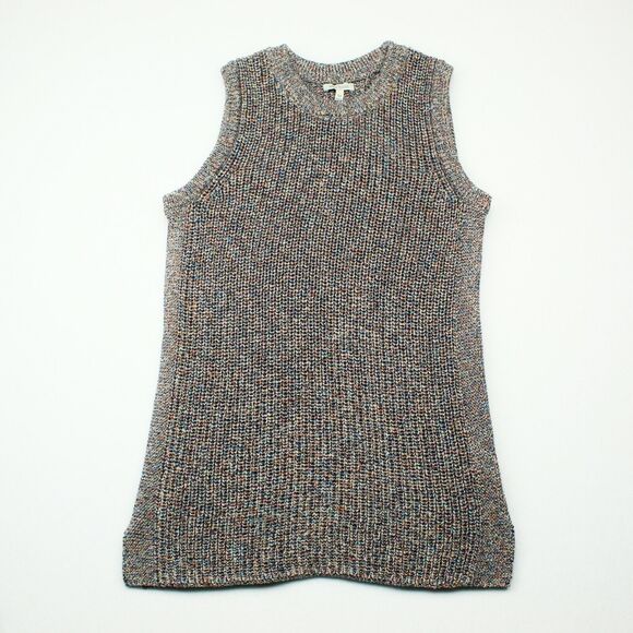 Anthropologie Ella Moss Junior Mood Indigo Rainbow Sleeveless Knit Sweater, Sz M - Picture 4 of 8